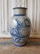 Ove Larsen for B&G unique stoneware vase decorated with maritime motifs 29 cm.