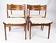 A Set Of Four Dining Room Chairs - Teak - Light Wool - Danish Design - 1960