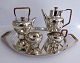 Georg Jensen Sterling Sølv Kaffekande, Thekande, Sukker, Fløde no 960 og bakke 
no 984