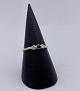 14k guldring m. topas og diamant, str. 59