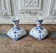 Royal Copenhagen Blue Fluted full lace pair of candlesticks no. 1138