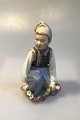 Royal Copenhagen Overglasur Figur Amager Dreng No 12414