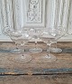 Set of 5 French champagne glasses decorated with cuts