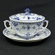 Blue Fluted Half Lace soup cups with lid