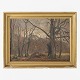 Oil on canvas. Forest with gold painted frame. Signed.
1 pc. in stock
Good, used condition
