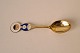 A.Michelsen Christmas spoon in gilded sterling silver with enamel 1969