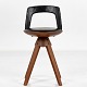 Tove & Edvard Kindt-Larsen / Thorald Madsen
Rare stool in teak and original black leather. Designed in 1957. Plaquette from 
manufacturer.
1 pc. in stock
Original condition
