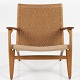 Hans J. Wegner / Carl Hansen & Søn
CH 25 - Armchair in patinated oak with new wicker on the seat and original 
wicker in the back. Designed in 1950.
1 pc. in stock
Good condition
