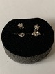 Earrings in 14 carat white gold, with inlaid brilliants.