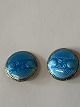 2 pieces. Blue enamel buttons in sterling silver
Measures 1.7 cm.