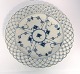 Royal Copenhagen. Blue Fluted Full Lace. Flat plate with open-work border. Model 
1098. Diameter 25,5 cm. (4 quality).