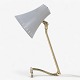 Boréns Lampfabrik.
Model 8256 - Bordlampe med stel i messing og skærm i grålakeret metal. Fra 
1950