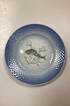 Bing and Grøndahl Blue Tone Fish Plate motif 9 Perch No. 716 - CHIPED/WORN