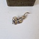 Vintage sølv broche i form af gren med små blade af Hermann Siersbøl