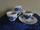 Blå Blomst Flettet porcelæn. Sæt på 4 højhankskopper nr. 8193 + 1 underkop