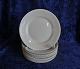 Hvid Halvblonde porcelæn, sæt på 9 kagetallerkener 16cm