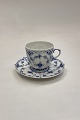 Royal Copenhagen Musselmalet Helblonde Kaffekop og Underkop No. 1035