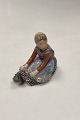 Royal Copenhagen Overglasur figur af Jylland Blomster Pige No. 12421