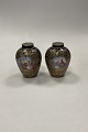 Pair of French Vases handpainted with gold decoration Sevres Style