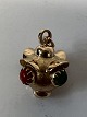 Lampe med rød og grøn sten Charms / Vedhæng i 14 karatHøjde 20,54 mm