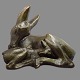 Hugo Liisberg; Bronzefigur af dådyr med kid, fra L. Rasmussen bronze støberi