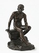 Stor Italiensk Grand Tour Bronce, der forestiller den Siddende Gud Hermes. 19 årh slutning.