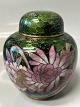 Cloisonné Tedåse i flotte farver Højde: 10,5 cm.