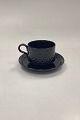Bing og Grøndahl/Kronjyden Stentøj Sort Cordial Kaffekop og Underkop No. 305