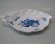 Blå Blomst Flettet 8001-10 Bladformet asiet 19 cm Kongelig Dansk Porcelæn
