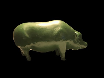 Piggy bank painted green
Kapstrup ceramics
Ceramics
L: 30 cm, H: 15 cm,  W:11 cm
