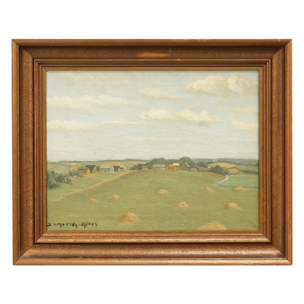 Jeppe Madsen-Ohlsen, 1891-1948, olie på lærred. Landskab.
Signeret. Lysmål: 35x45cm. Med ramme: 48x58cm