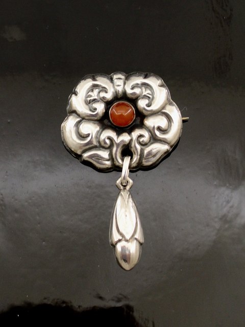 830 sølv art nouveau broche