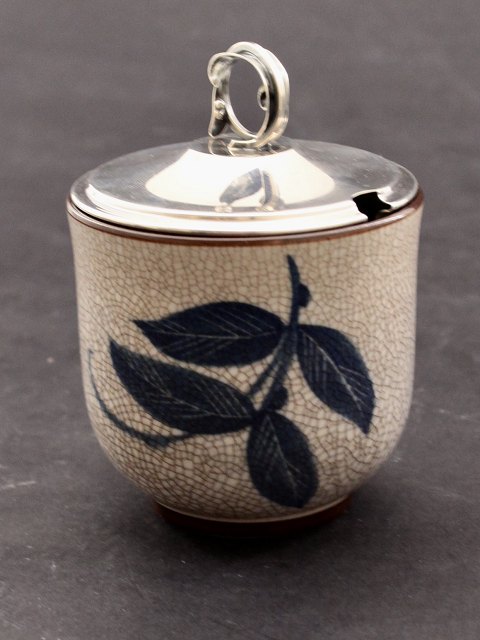 B&G syltetøjsskål krukke med tretårnet sølv låg